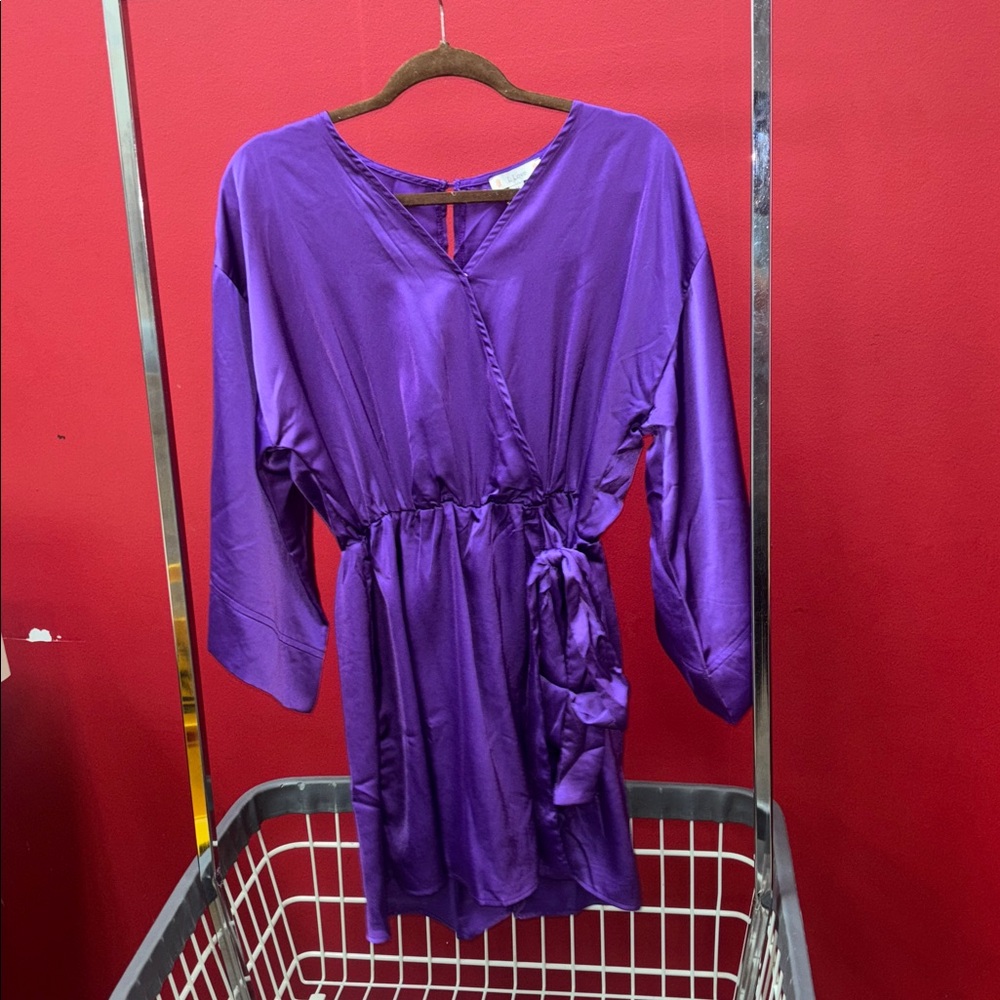 Love Women's Long Sleeve Purple Dress